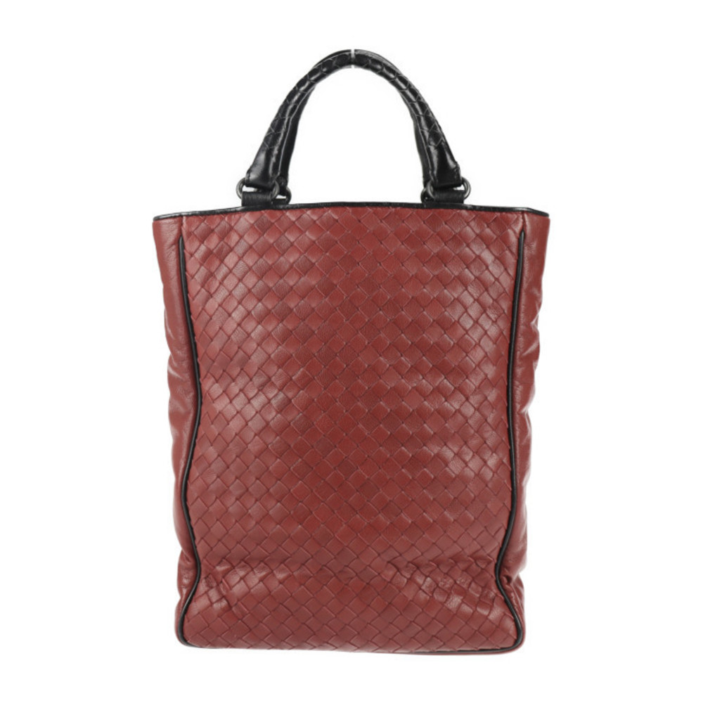 Bottega Veneta Intrecciato Leather Handbag Maroon